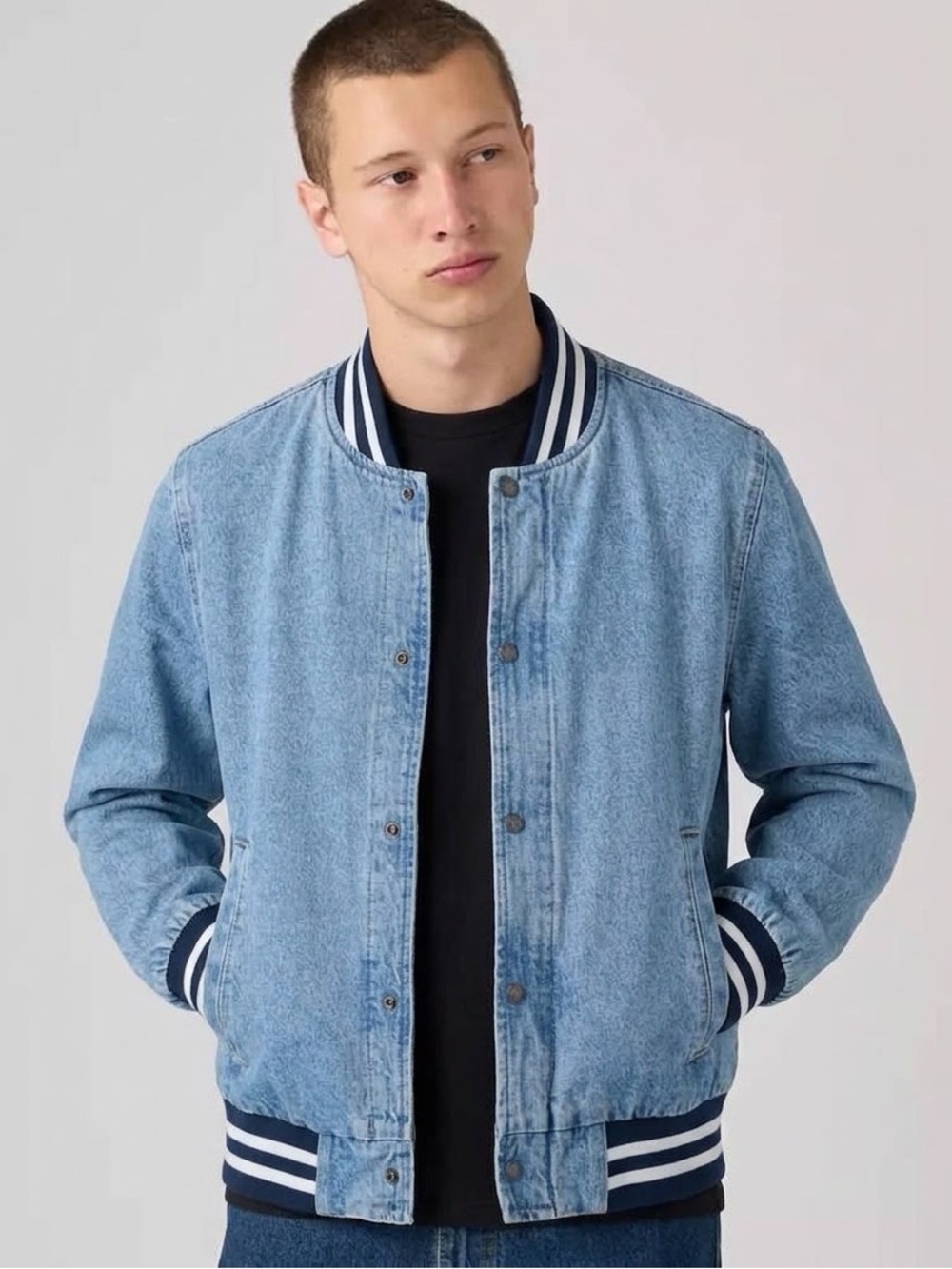 Levi's Men's Denim Zip Varsity Bomber Jacket Vintage Retro
Streetwear Casual NWT